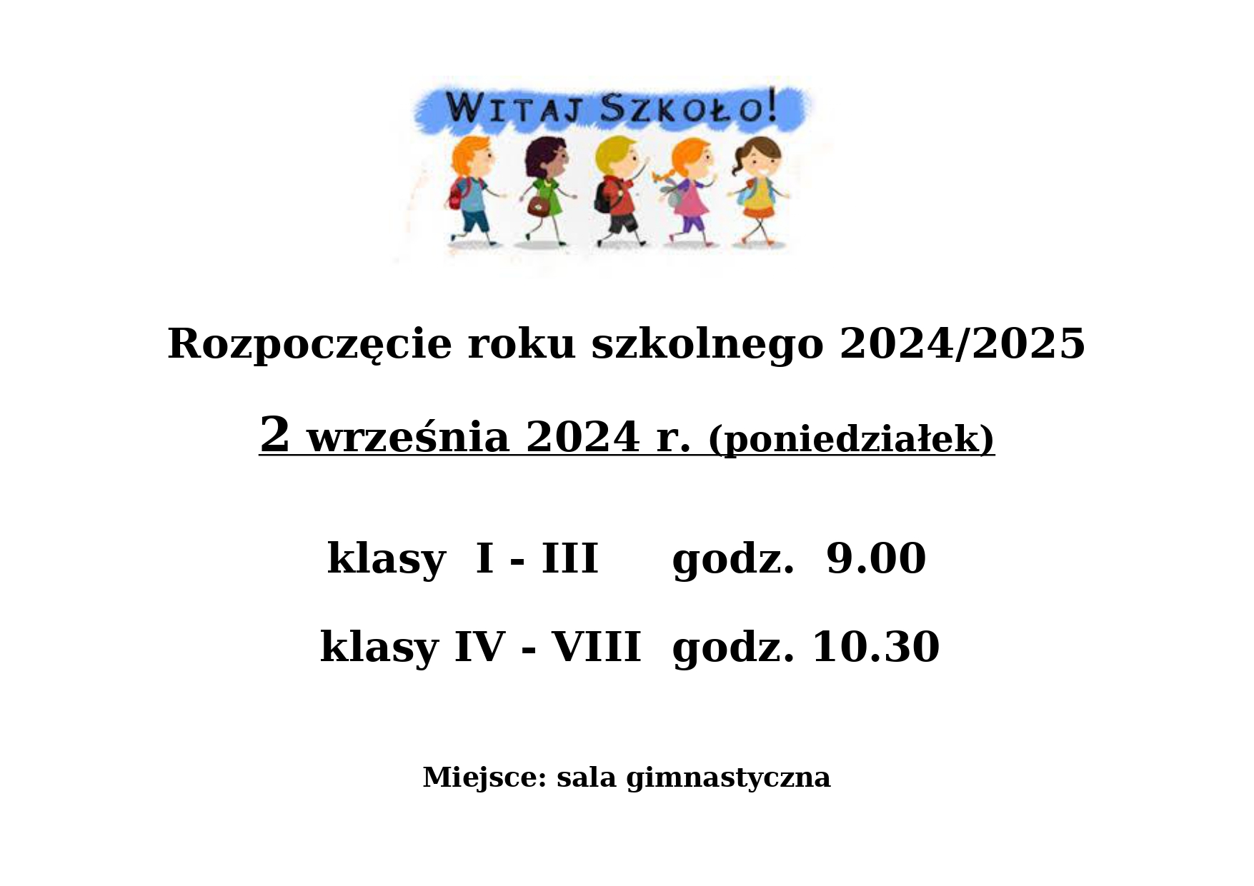 Ikona do artykułu: Rozpoczęcie roku szkolnego 2024/2025