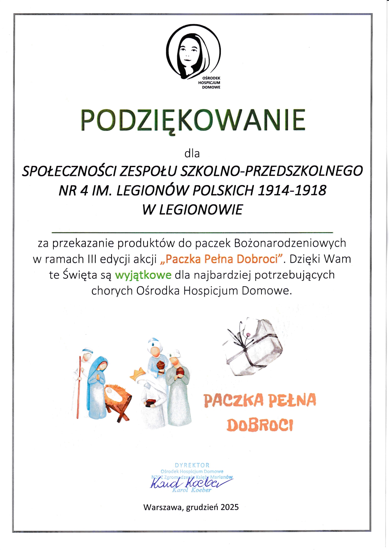 Ikona do artykułu: Podziękowanie ,,Paczka Pełna Dobroci"